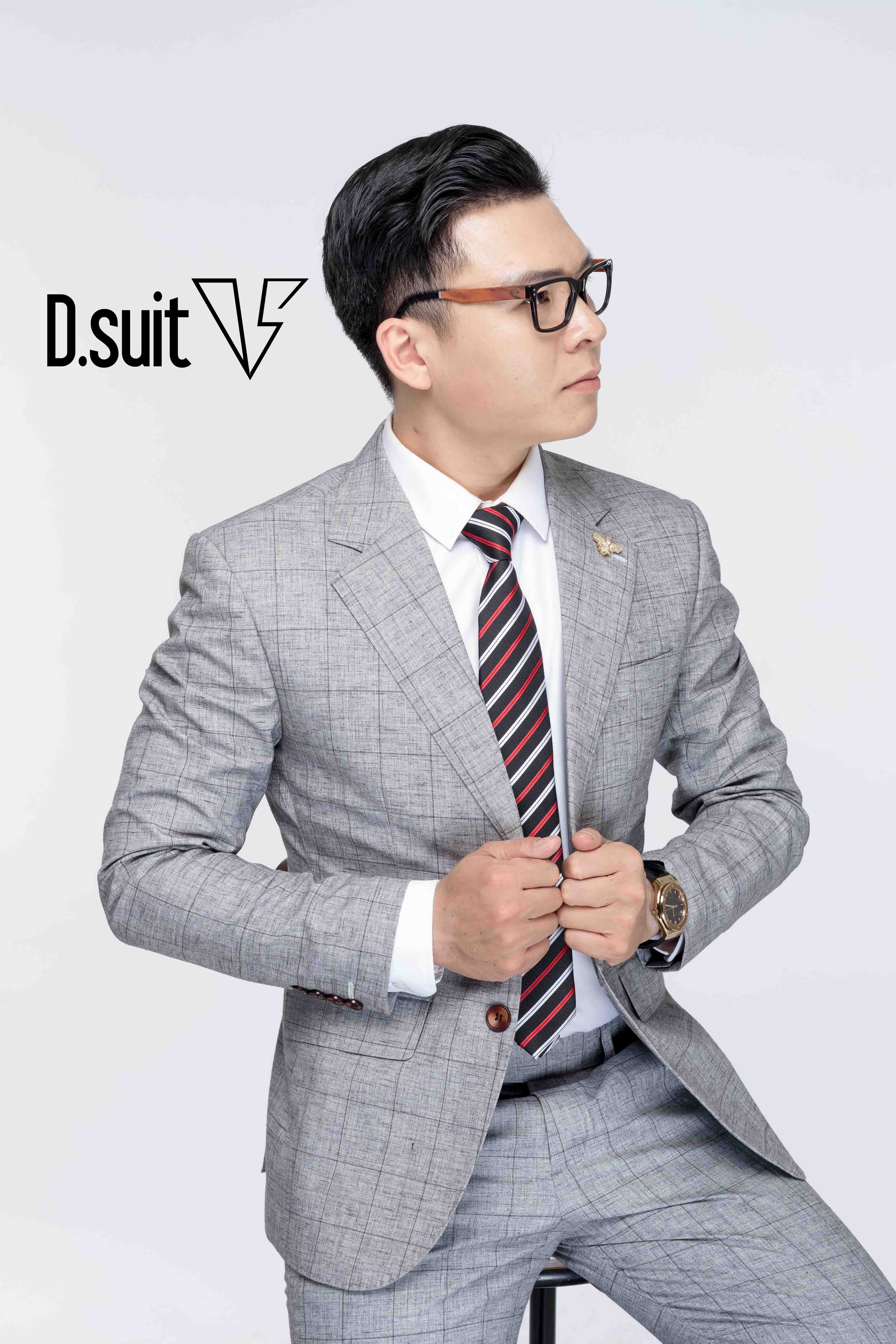 Bộ vest nam màu chì xám họa tiết cao cấp cavino #17 Bộ vest nam màu chì xám họa tiết cao cấp cavino
